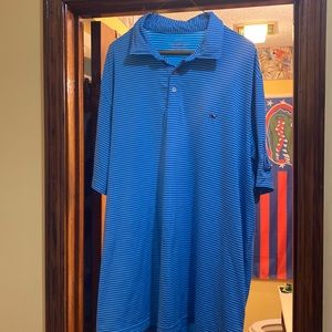 Vineyard vines blue striped golf shirt